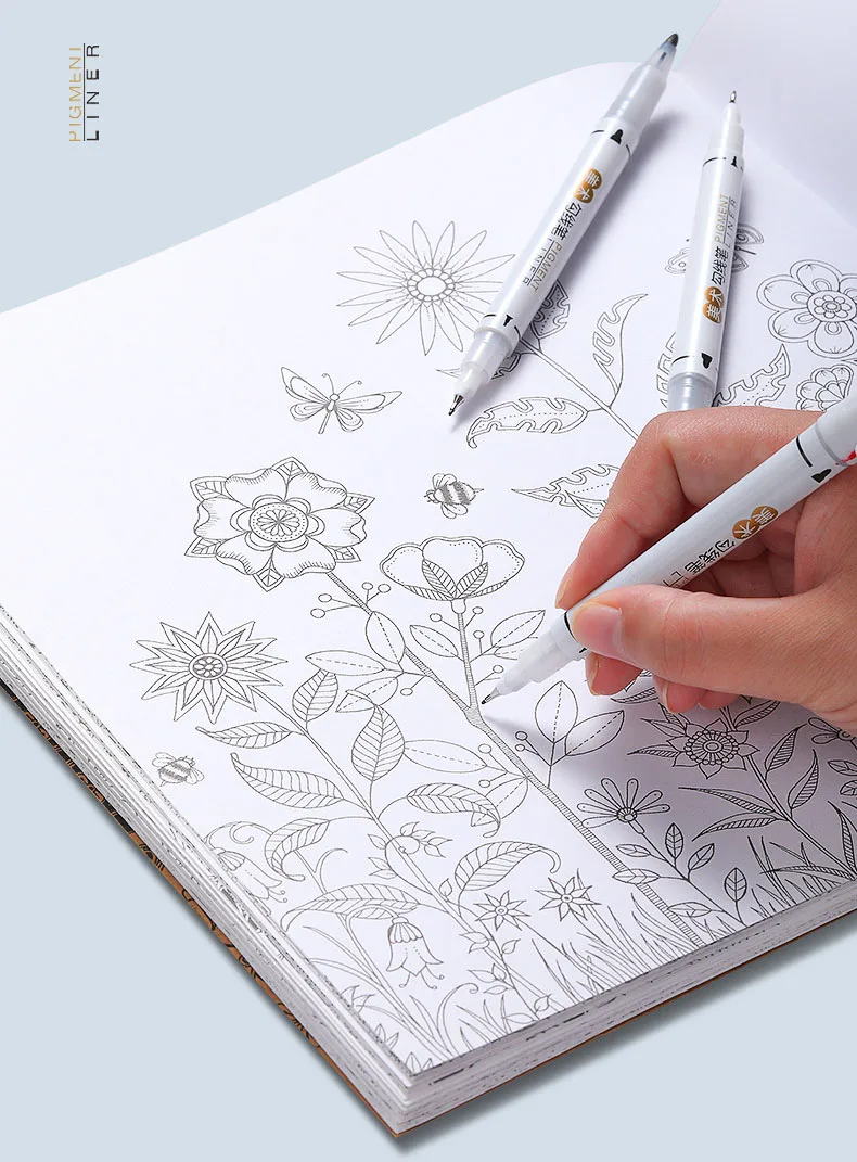 wholesale fine marking pen double head permanent marker paint line pens for drawing