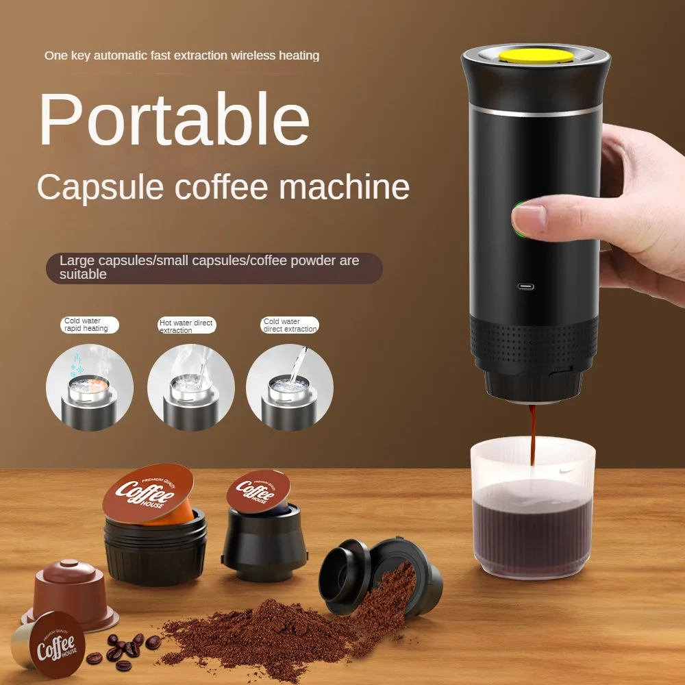 Custom 3 In 1 Coffee Maker Portable Usb Express Capsule Espresso Outdoor Car Mini Coffee Maker