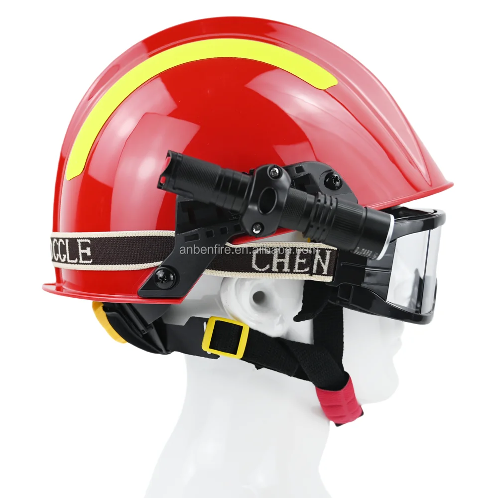 ANBEN FIRE Flame Resistant PC Red color EN Standard MSA F2 Fireman Rescue Helmet