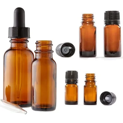 Wholesale 5ml 10ml 30ml Customized Luxury and High Quality Cosmetic Amber Glass Essential Oil Bottle with Dropper