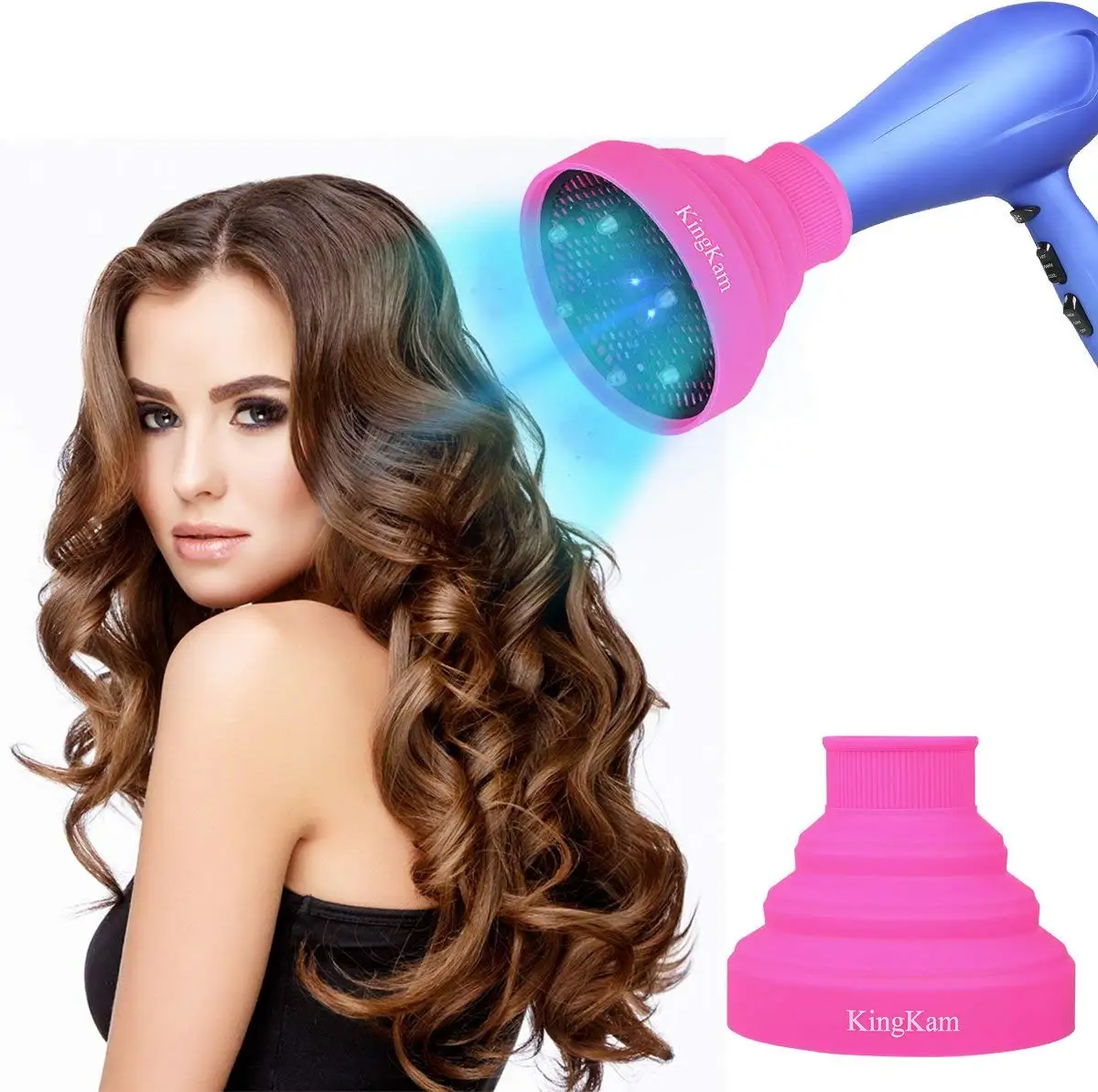 Collapsible Folding Universal Hairdryer Hair Blow Diffuser Silicone Curly Dryer for