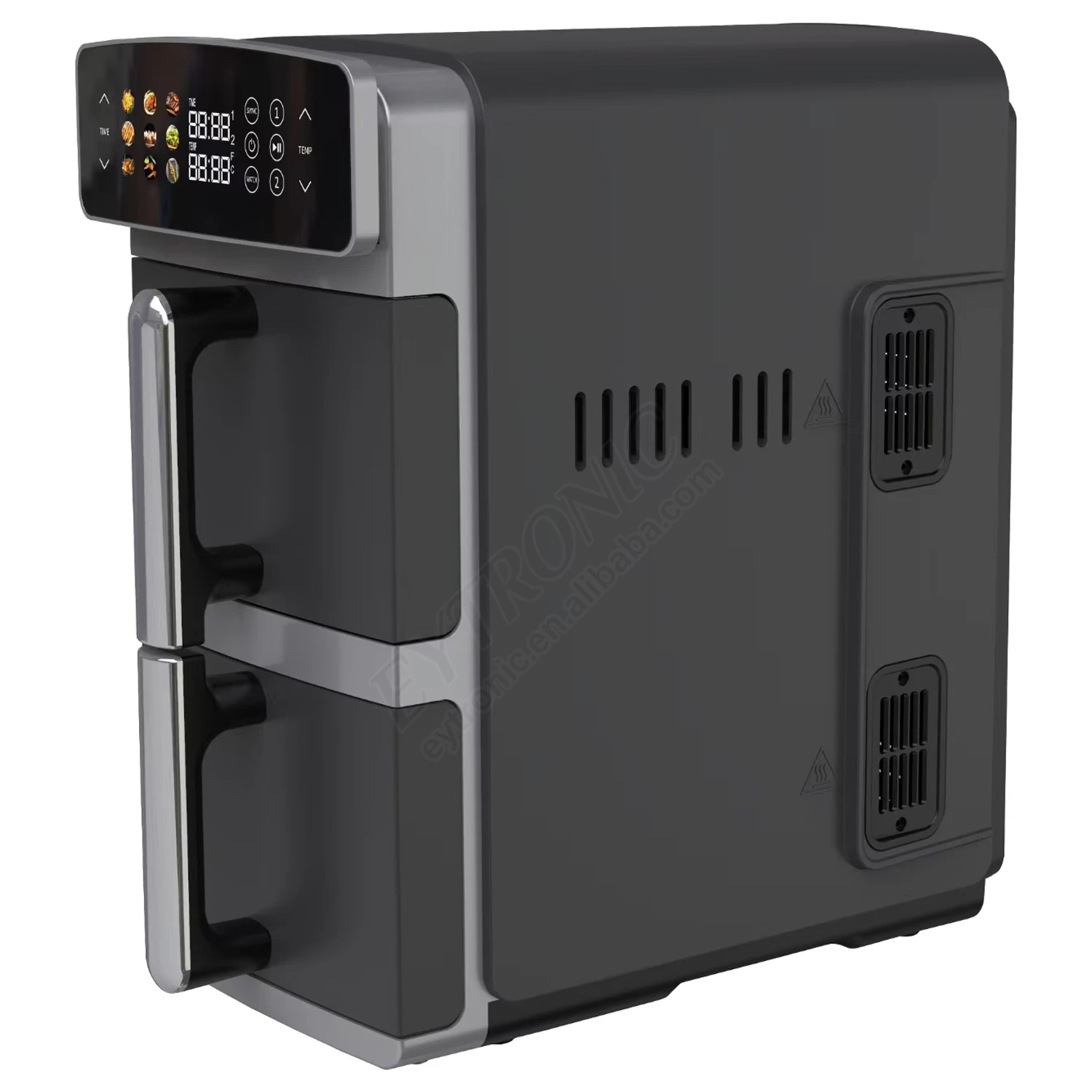 High Quality Stainless Steel Electric Digital Vertical 11L Double Stack Air Fryer Dual Basket Machine Multifunctional Wholesale