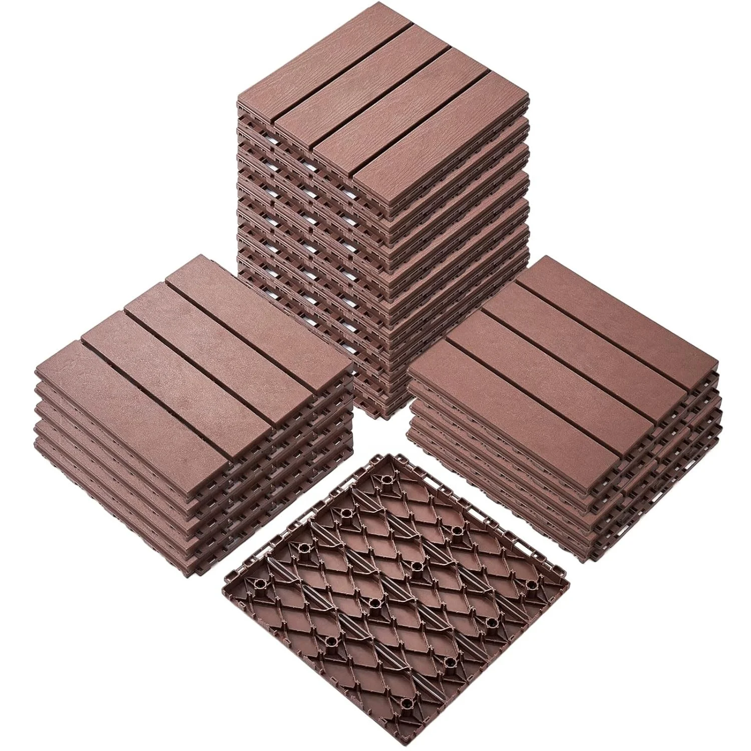 Balcony Garden Terrace Splicing Decking Floor Interlocking Plastic Deck Tiles