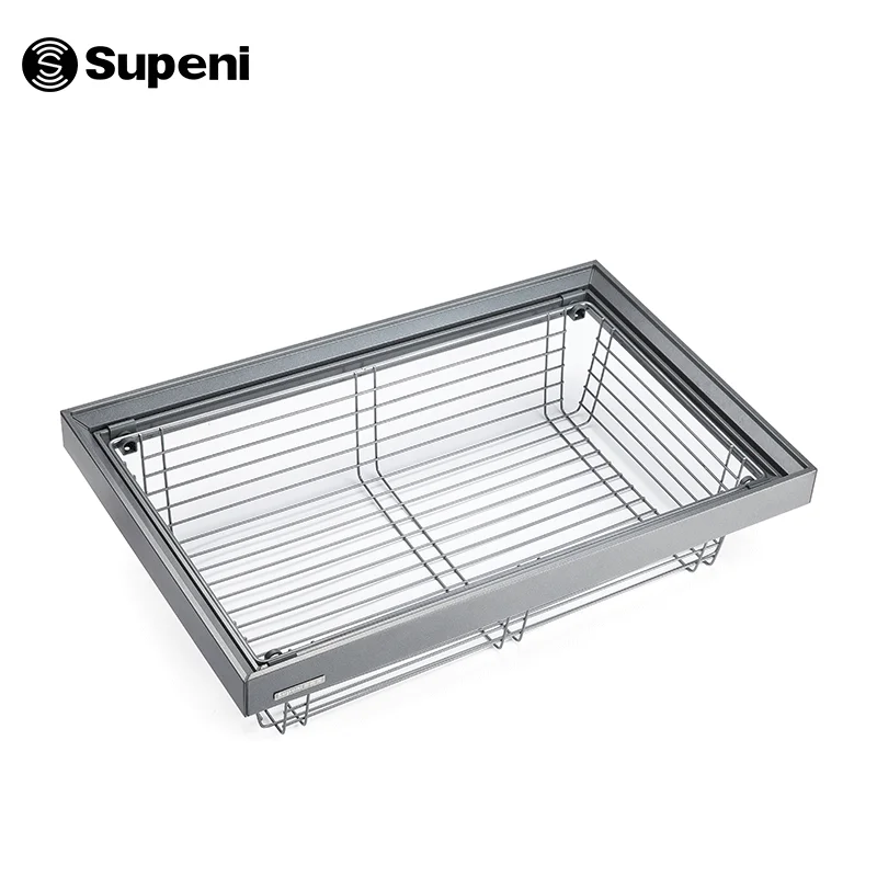 Supeni High Quality Adjustable Wire Basket Wardrobe Accessories Soft Closing Pull Out Wire Basket