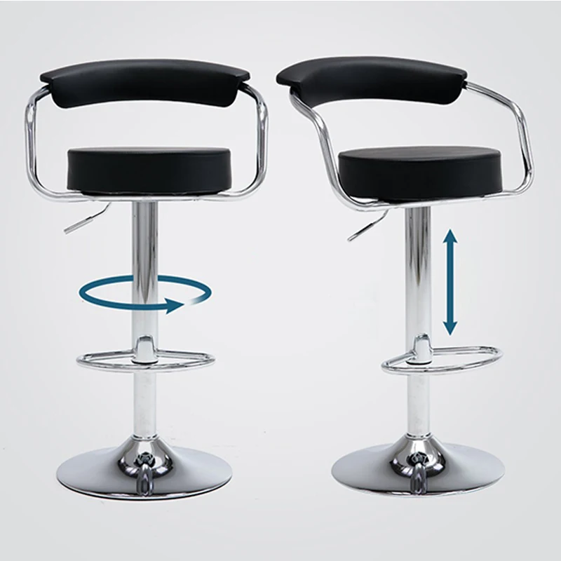Round Bar Stool With Back Swivel Modern Bar Stools High Chair Stools For Heavy People Counter Bar Chairs