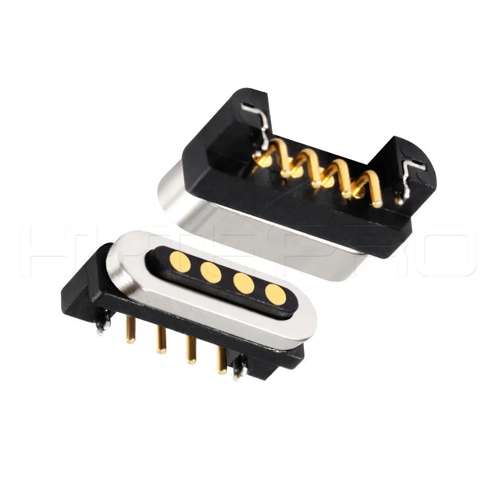 Anti reverse 4pin spring magnetic battery charger cable male female connectors