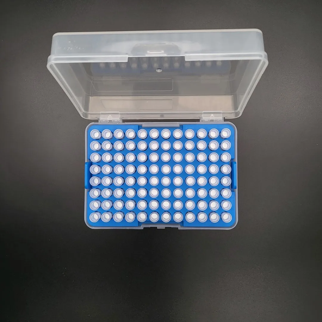 Sterilization low retention 200uL Polypropylene transparent tip packed in Rack Great for Loading Gels in Thin Wells