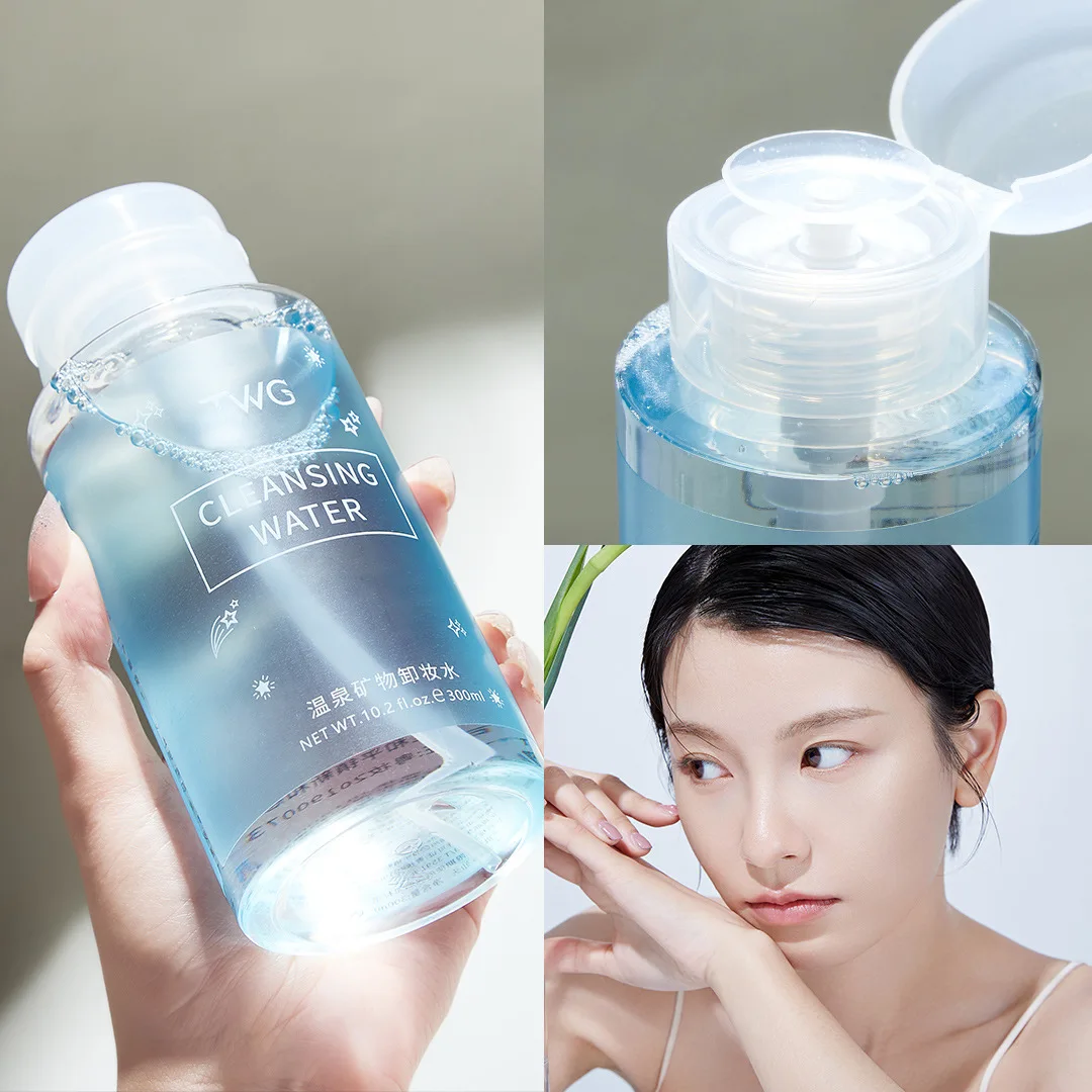 facial micellar water makeup remover Makeup Cleanser Mineral Pump Head 2 in 1 Face Lip Eyelash cleansing makeup removing water