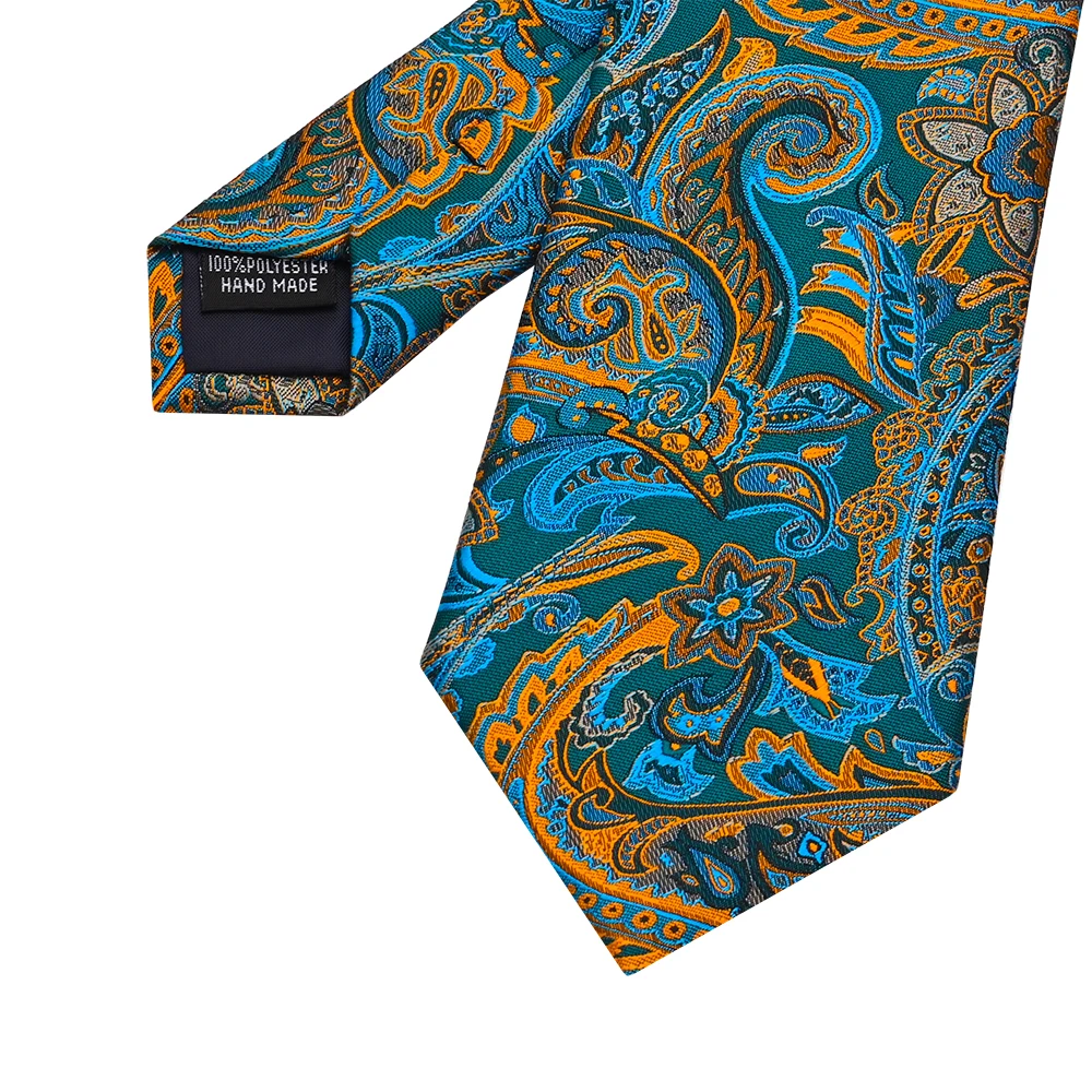 YiLi Microfiber Polyester Woven Paisley Floral Jacquard Tie