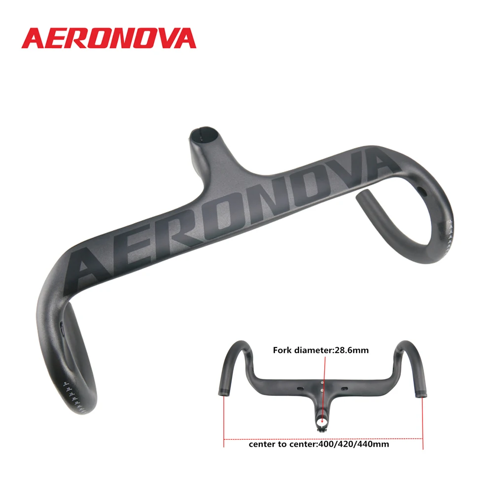  Велосипедный руль AERONOVA из углеродного волокна 1-1/8 дюйма матовый 400/420/440