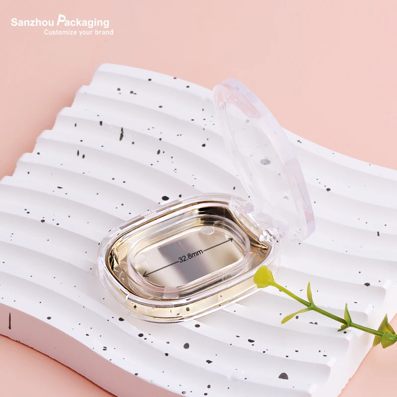 Oval shaped eye shadow mini palette empty premium make up container for single eyeshadow palette with private logo