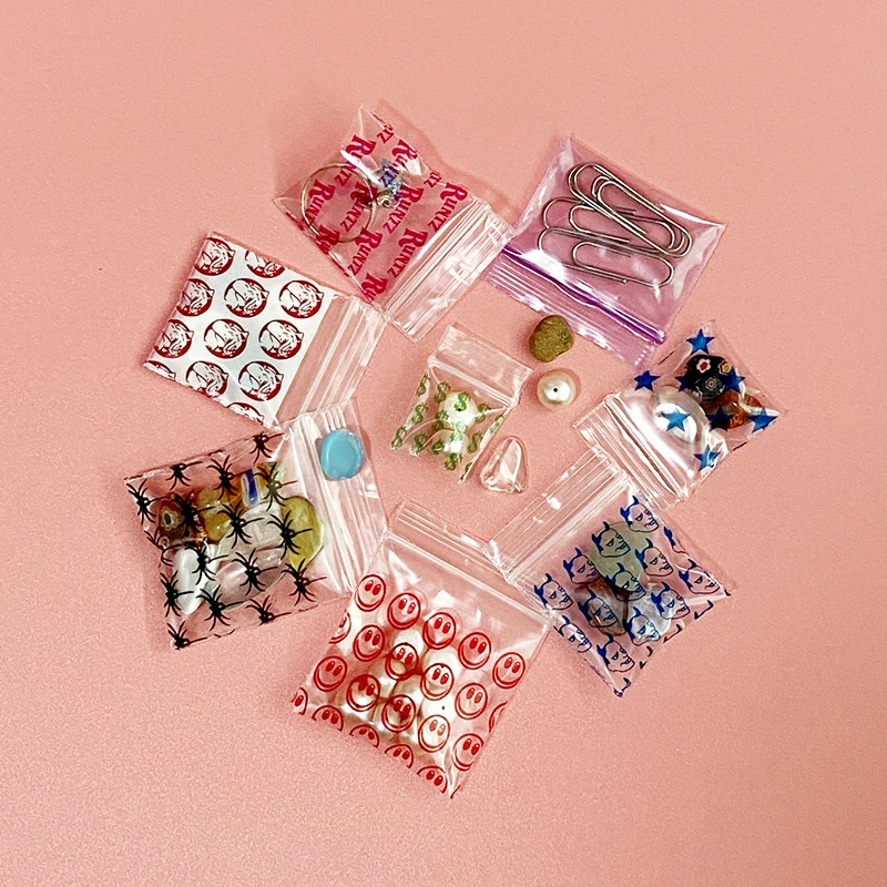Mini Small Jewelry Pe Plastic Packaging Plastic Bag Small Grip Self Seal Earring Clear Zipper Bag Min Ziplock Zipper Pouch Bags