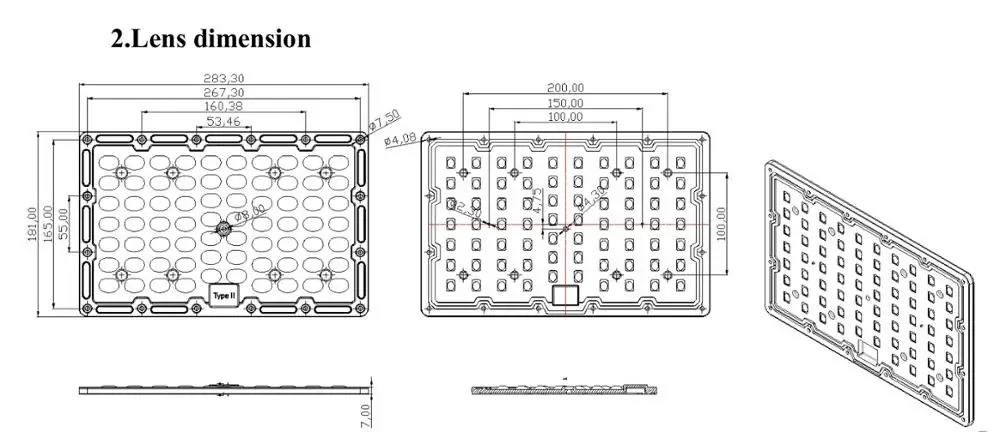High Efficiency IP66 280PCS 3030 Led Stadium Light Lens 90 Degree Led Flood Light Lens