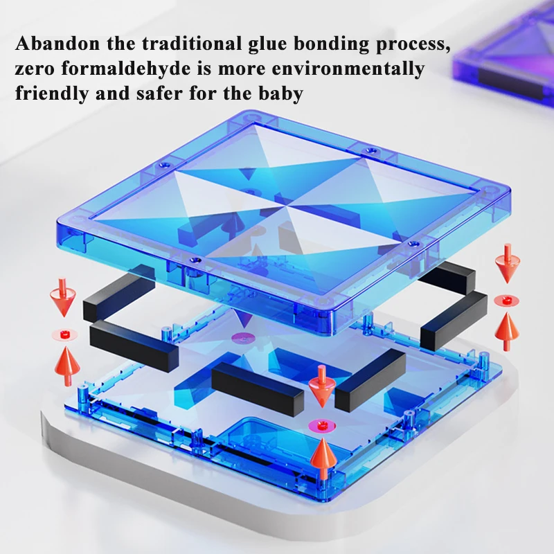 Colorful DIY Magnet Build Tiles 30 pcs Magnetic Construction Tiles Plastic Building Blocks Toys for Kids