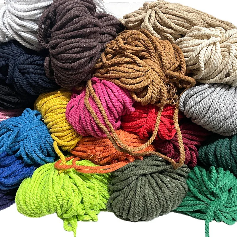 2407 qingyu three strands of colored cotton rope handmade cloth bag binding draw clothing yarn braided cot