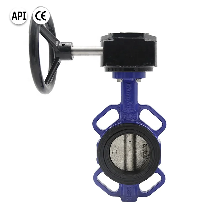 Bundor DN80 150LB 3inch 8inch DI body worm gear operated wafer butterfly valve price