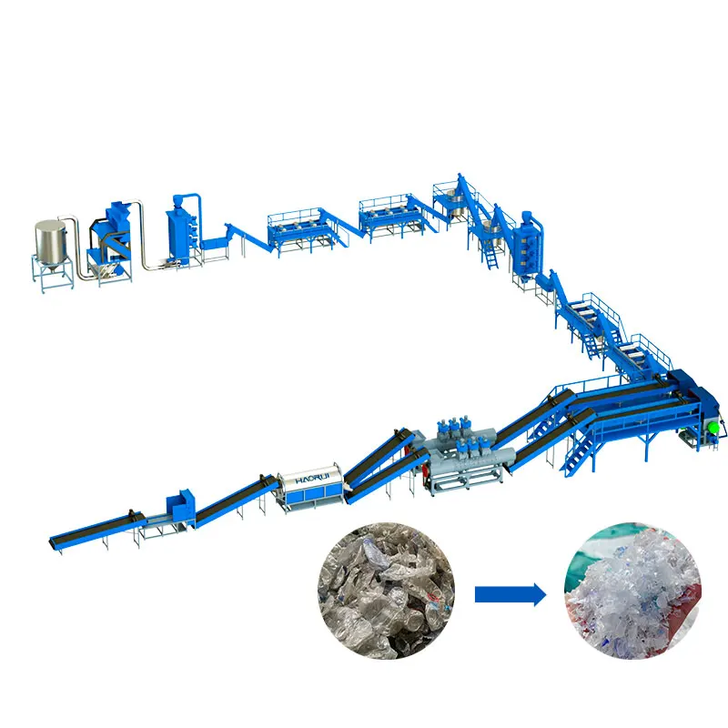 New PP PE PP Plastic Recycling Line Washing and Granulation Equipment with Label Remover and PET Yarn Machine Wholesale