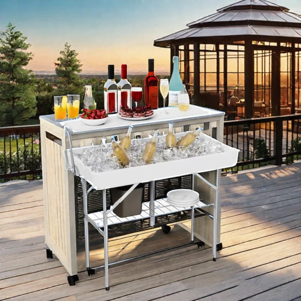 4FT Garden party hot sale plastic foldable ice cooler table use for cool beer &food