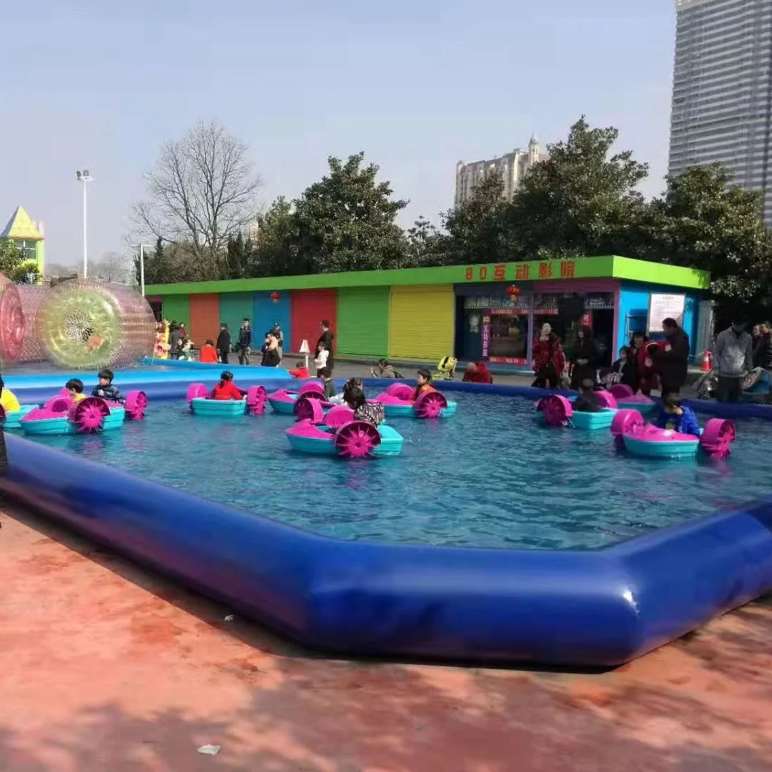 Outdoor Lake River Ocen Funny 4 Sizes Hand Cranked Paddle Boats For Pool Adult Kids Bumper Boats For Rental