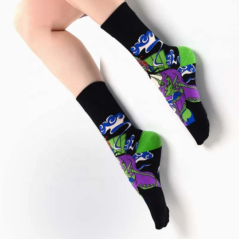 Fashion Socks I Fall Winter Adult Fun Socks Happy Stylish Painting Art Socks Men Cotton Crew