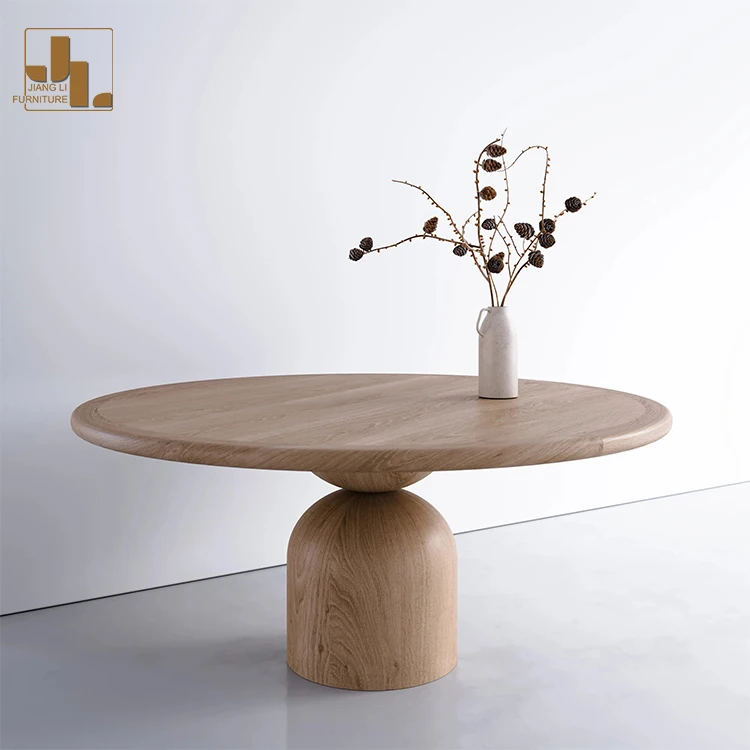 Modern Simple Design Hotel Restaurant Dining Table Set Wood Round Dining Table Set Nordic Wood 8 Seater Table Furniture
