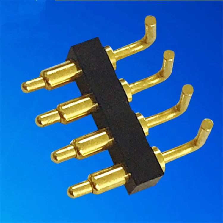 Shenzhen Factory Pogopin Bent Thimble Connector Deformed 4pin Cold Pressed Spring Pin Free Proofing
