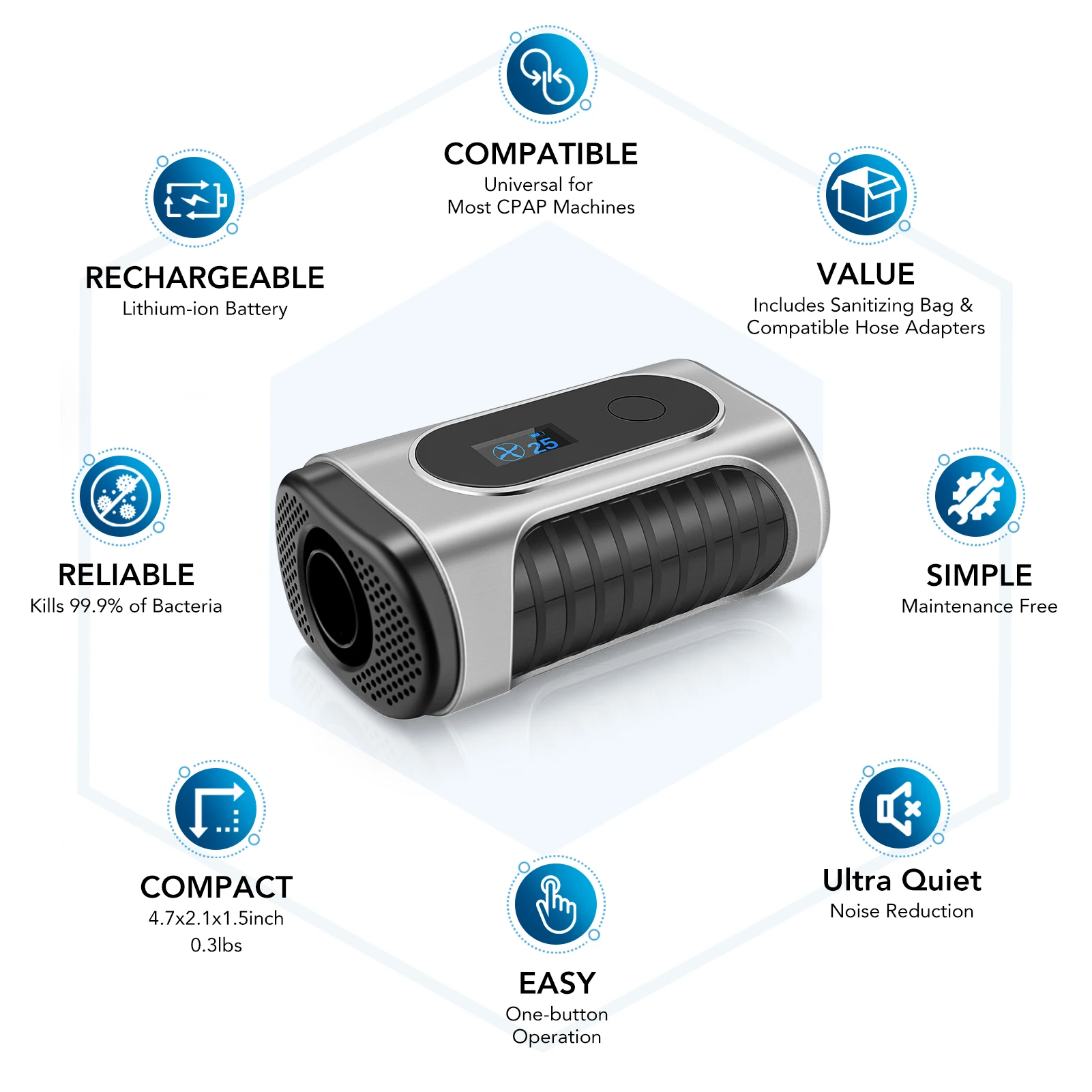 Portable Mini CPAP Disinfector Sterilizerer mask hose cleaner Ozone Disinfector CPAP machine cleaner Sterilization Equipments