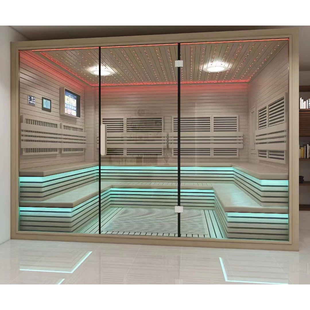 Far Infrared Indoor Sauna Rooms with Glass Door with Imported Heater