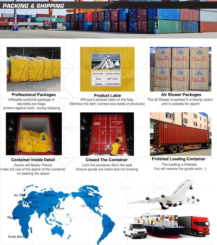 Kids ground water park dragon/panda inflatable products water slide with swimming pool by factory