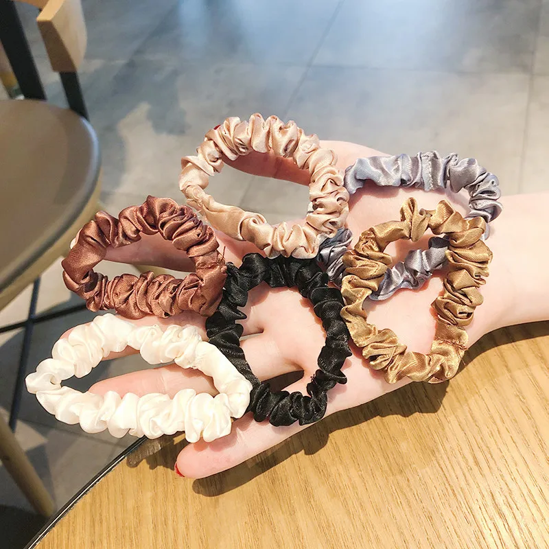 PH-084 девочек простота большой Scrunchies Роскошные винтажные женские аксессуары для волос эластичные шелковые волосы галстук-бабочка