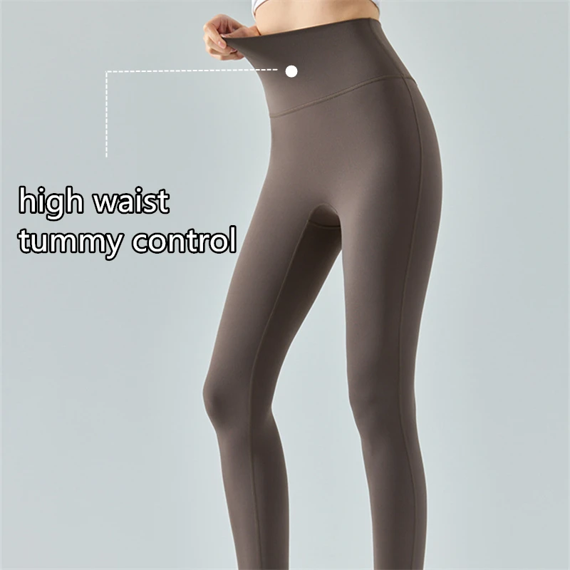 Wholesale Naked Feel Yoga Leggings No T Line Tummy Control Sport Tights Soft Women Gym Leggins Custom Logo Yoga Leggings