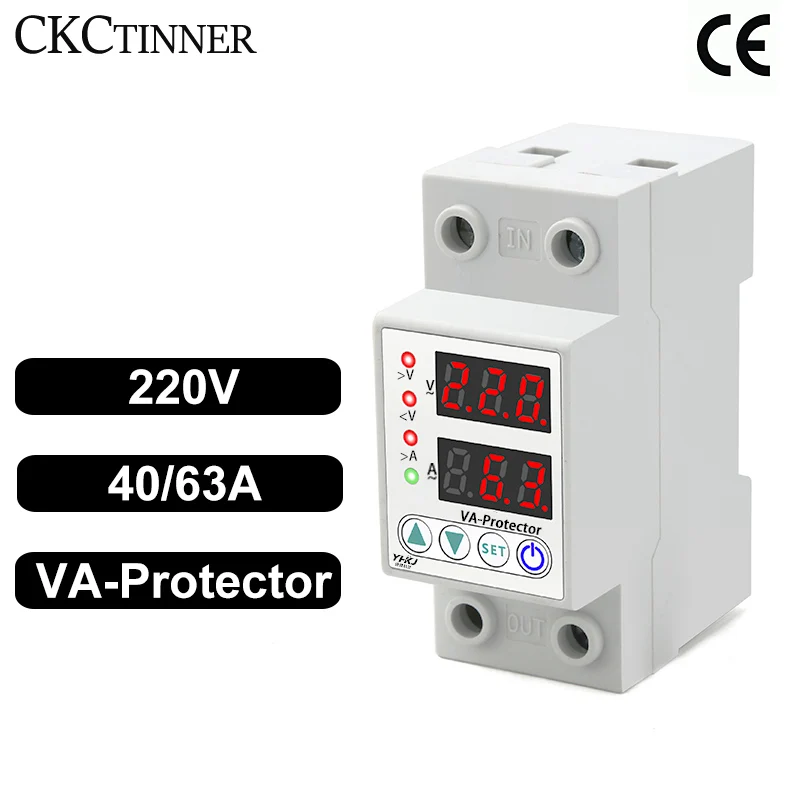 Double flash self resetting over-voltage and unde-rvoltage protector Switching adjustable voltage protector YHLD-63S