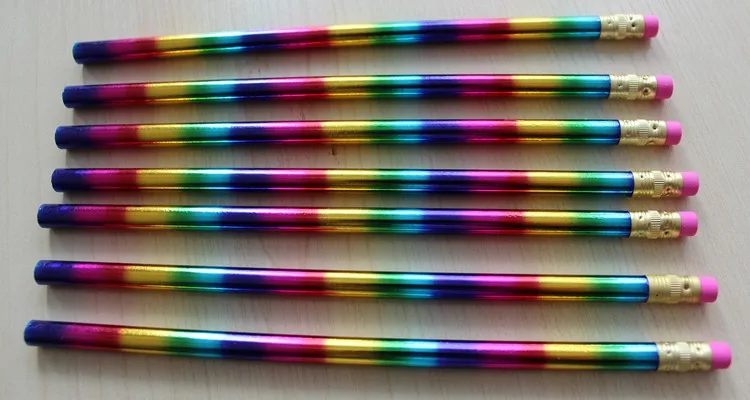 foil stamped pencils Pre Sharpened gift pencil with erasers