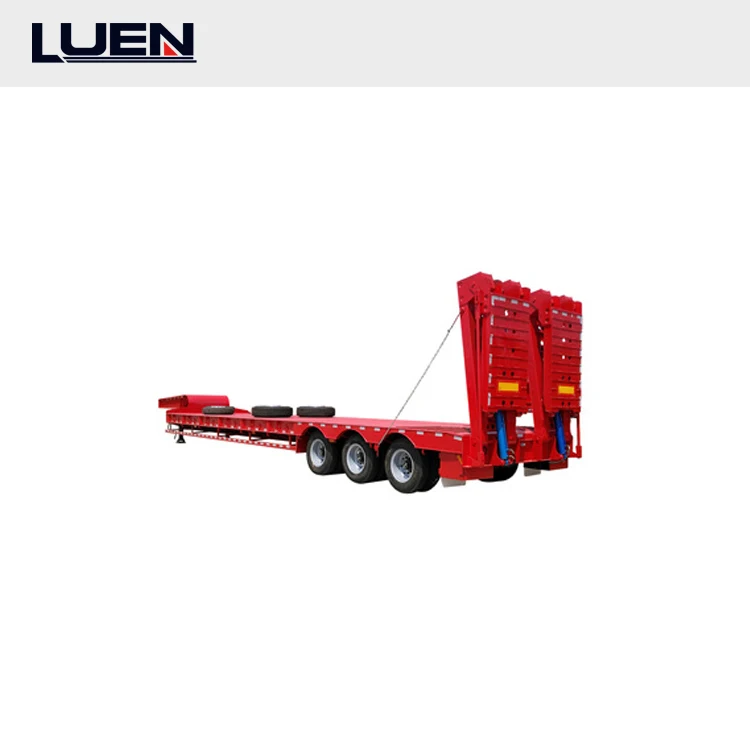 LUEN Hot Sale Excavator Transport 3/4axles Lowbed Low bed Semi Truck Trailer