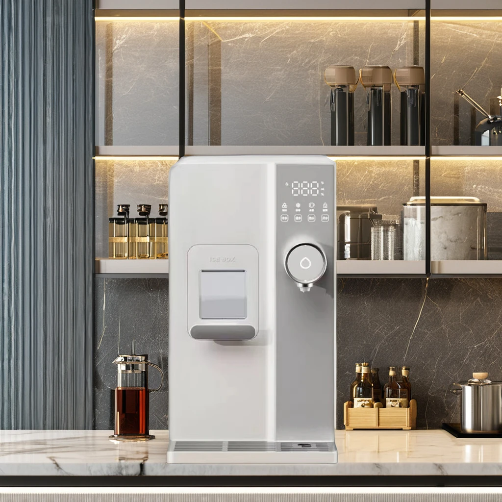 High Quality Electric Countertop Water Dispenser Hot and Cold with New Ice Maker Plastic Housing for Outdoor Car Hotel Use
