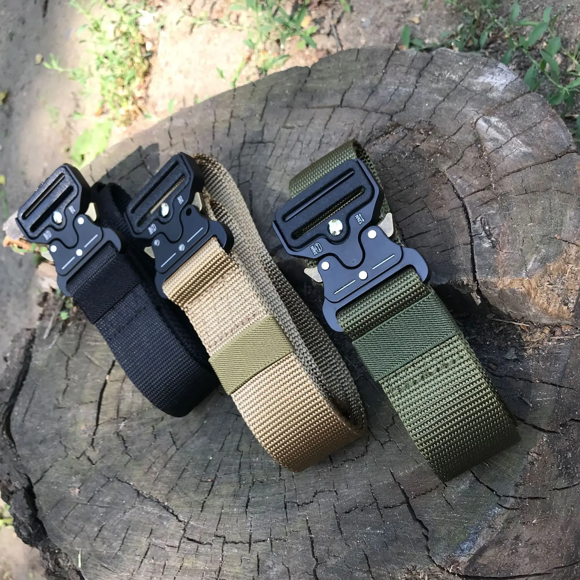 Factory custom logo quick release heavy duty military style webbing riggers outdoor tactical waist belt