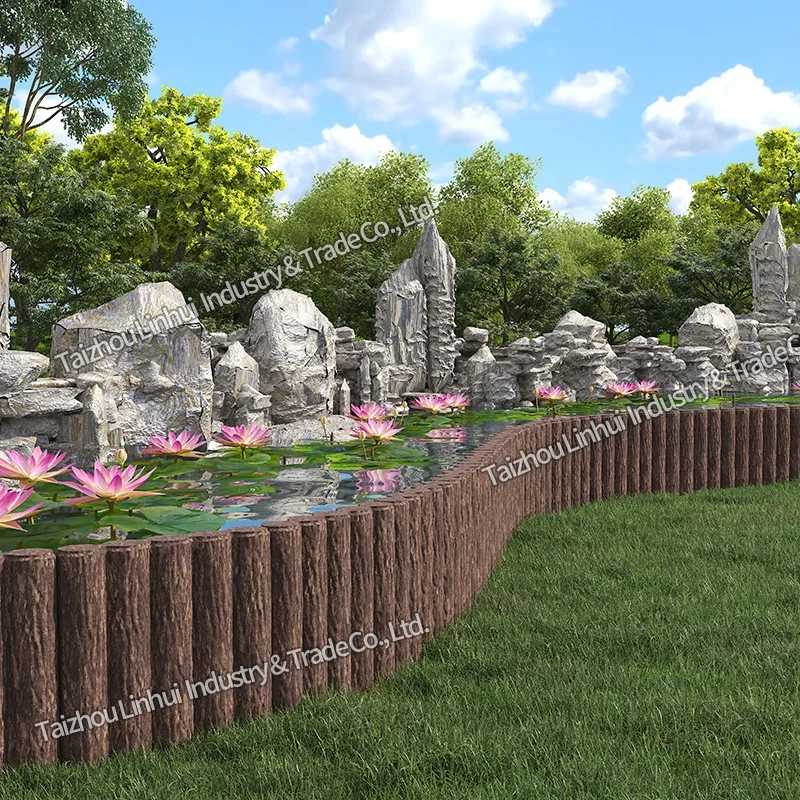 Форма для садового забора с бетоном и текстурой древесины