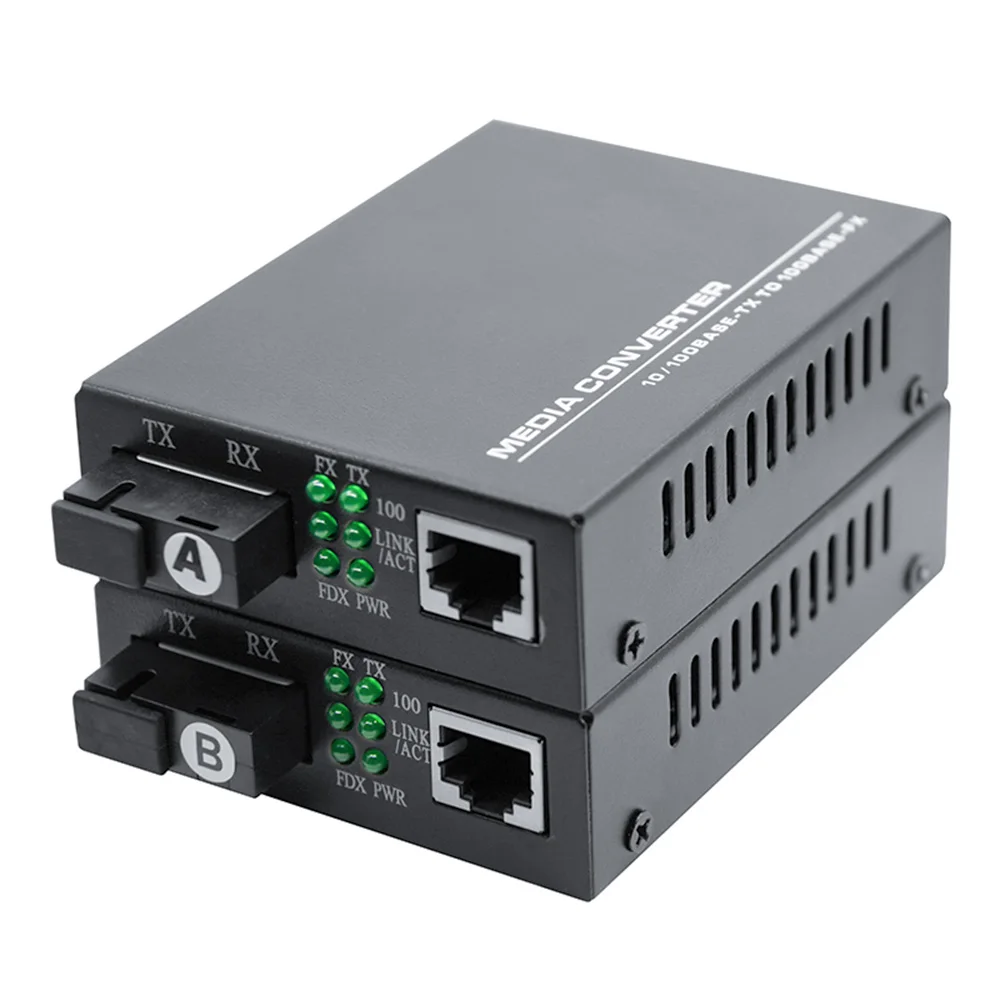 100Mbps 1XSC 1XRJ45(AB) 20KM single mode single fiber Factory price OEM  Fiber media converter