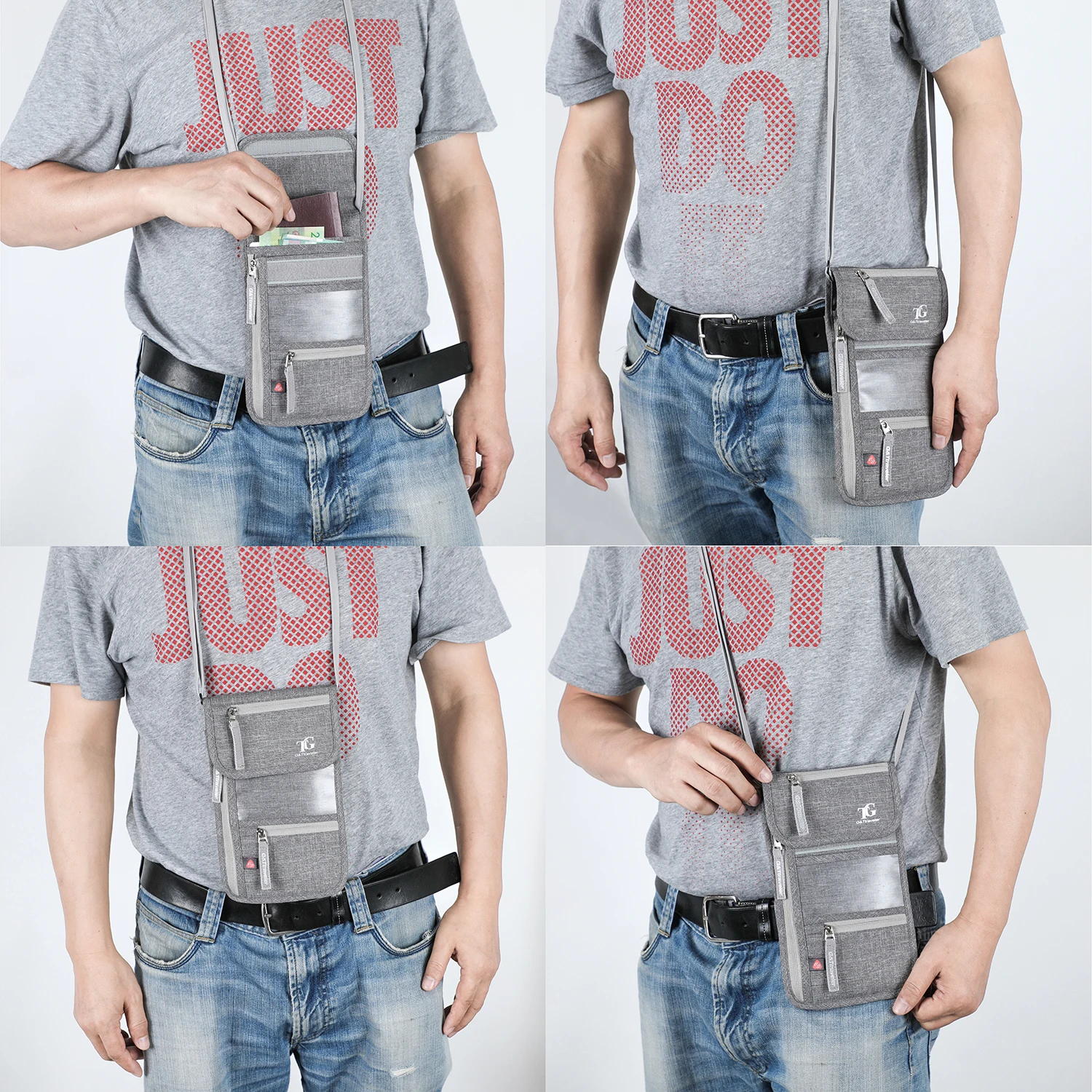 Silim RFID Blocking Travel Passport Wallet Neck Pouch Case with Coin Pocket for Men Women