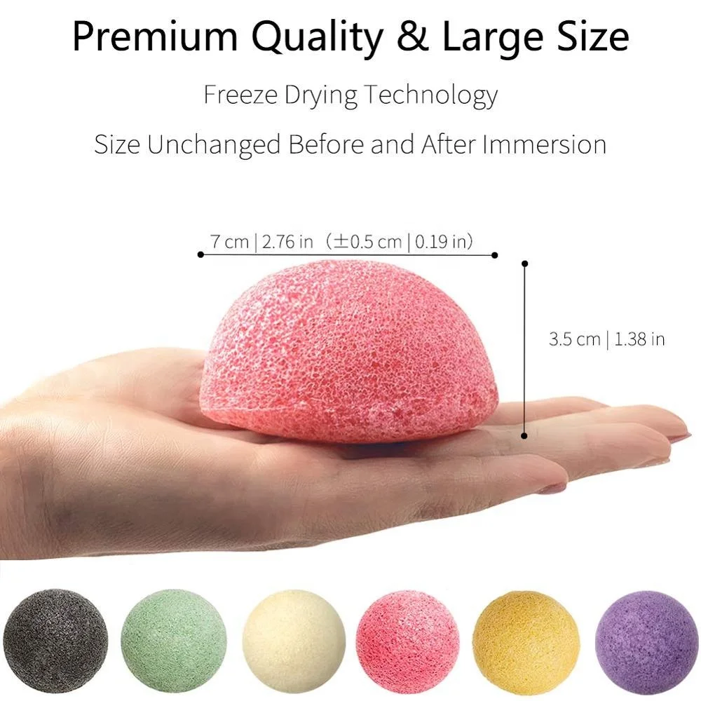 100% Natural Konjac bamboo charcoal Sponges for All Skin Type Face Exfoliating and Deep Pore Cleansing  Konjac Sponge