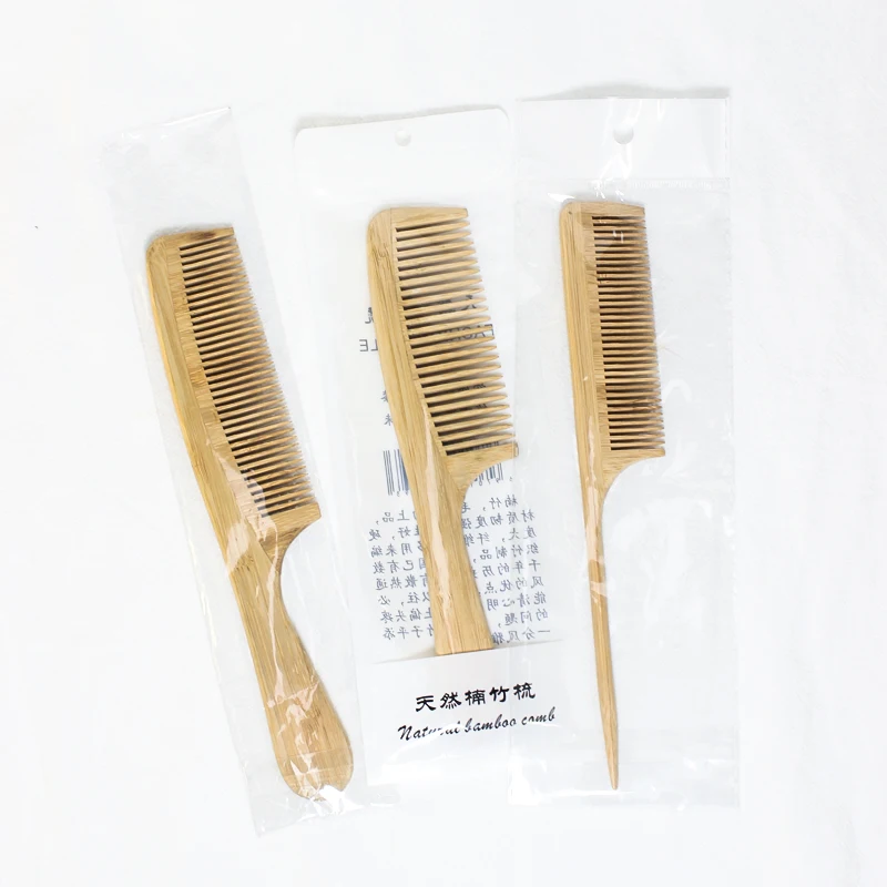 Wholesale Bamboo Salon Barber private lab Eco friendly wooden hair dryer natural bamboo massage comb wood hair brush
