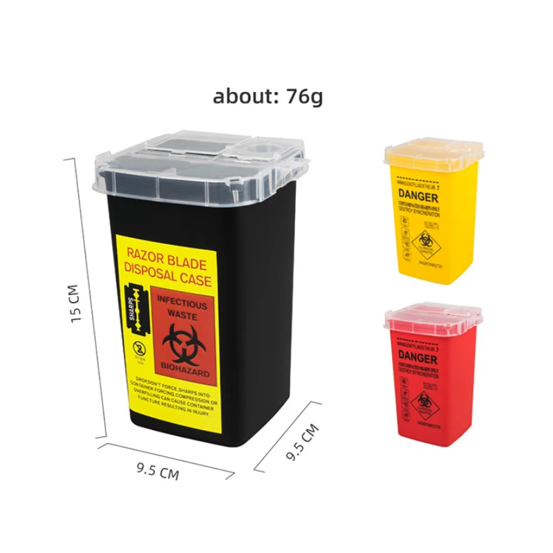 Portable Beauty Salon Tattoo Syringes Needles Sharps Disposal Medical Biohazard Dangerous Goods Collection Box