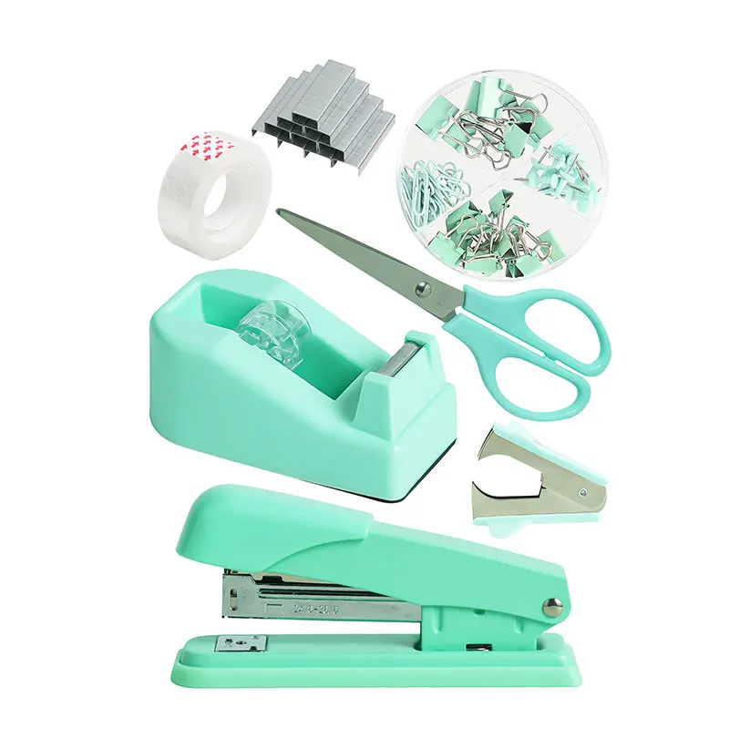 1 Set of Versatile Green Binding Suit for Office Schools Simple and Manual Power Metal Material