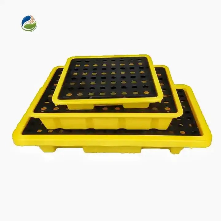 wholesale removable industrial safety hazardous Chemicals Modular plastic PE poly 4 drum oil spill pallet