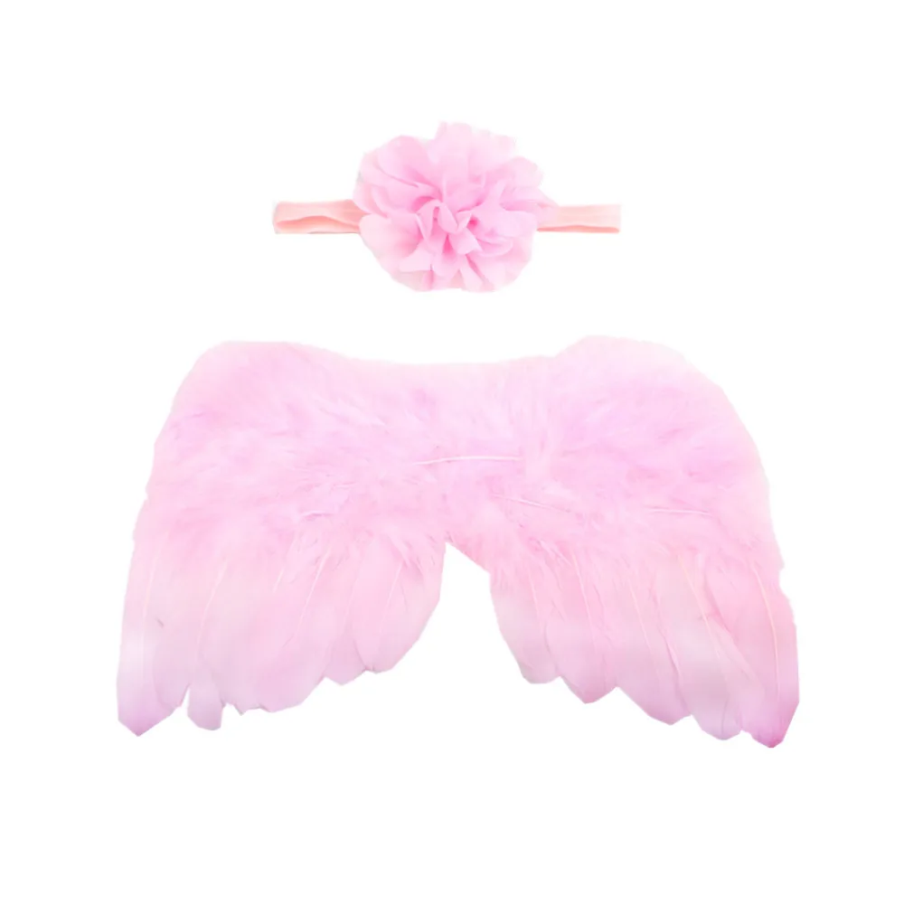 Newborn photography props pointed flower headband set photo studio auxiliary accessories feather headband baby angel wings