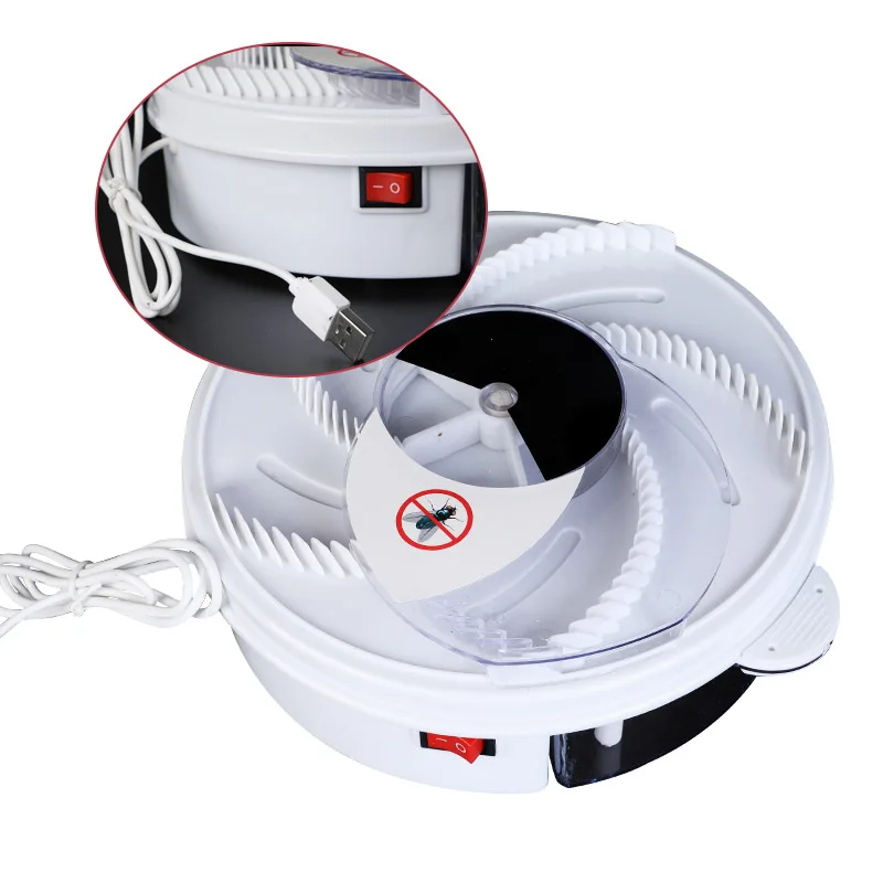 Household Reusable Automatic Fly Catcher with Bait, Effective Electric Rotating Flies Trap, Spinning Fly Trap