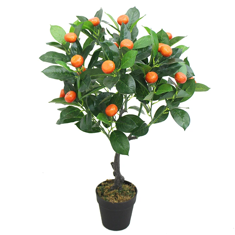 Small artificial orange tree plants for home decoration faux fruit tree bonsai for shopping mall supermarket sale