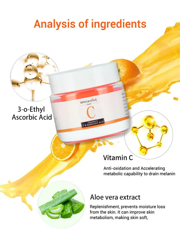 Best Selling Hyaluronic Acid VC Facial Cream Moisturizing Anti-Wrinkle Anti-Aging Firming Vitamin C Whitening Face Cream