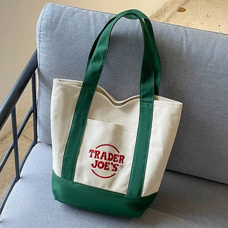 Canvas Tote bag Casual all-in-one student class shoulder bag Business handbag Large capacity color bag