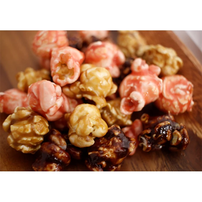 Grain Snacks Sweet puffed rice and popcorn snack individual wrapping or bulk OEM available